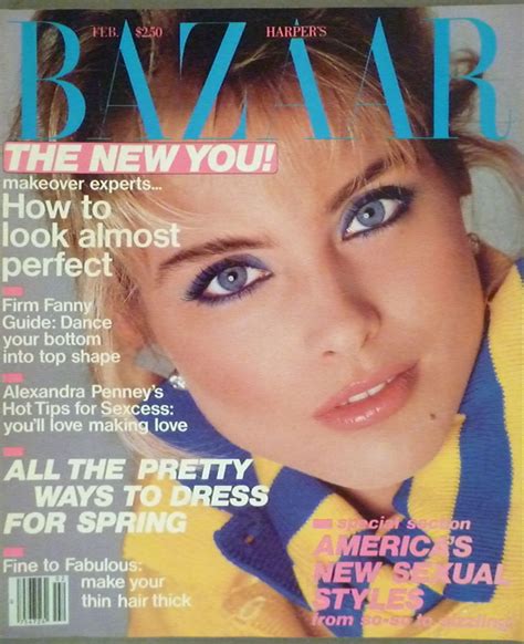 Kim Alexis Bazaar Feb 1985 Kim Alexis 1980s Makeup Womens Fashion Vintage