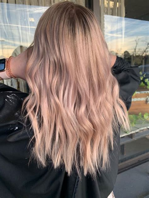 Champagne Blonde Hair 🍾 Pink Blonde Hair Rose Blonde Hair Champagne