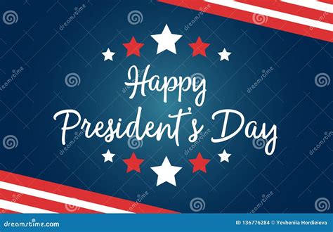 Happy President S Day National Us Holiday Greeting Card With Symbols