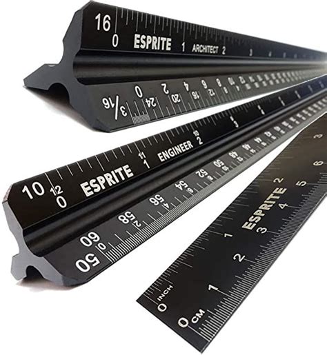 Vowcarol Architectural Scale Ruler Engineering Scale And 12 Inch Metal