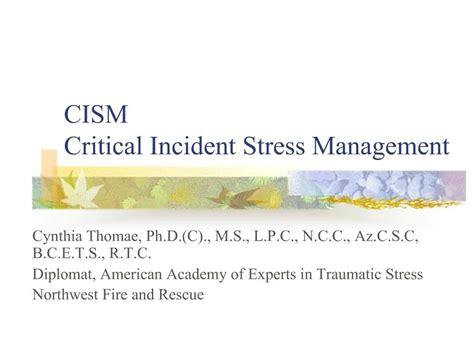 Ppt Cism Critical Incident Stress Management Powerpoint Presentation