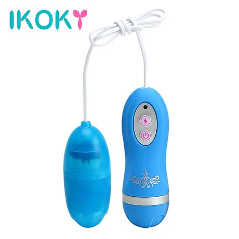IKOKY Sex Toys For Women Vibrating Egg Female Masturbator G Spot Massager Flashing Vibrator Blue