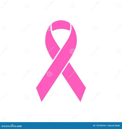 Pink Ribbon Icon Breast Cancer Vector Illustration Isolated Stock