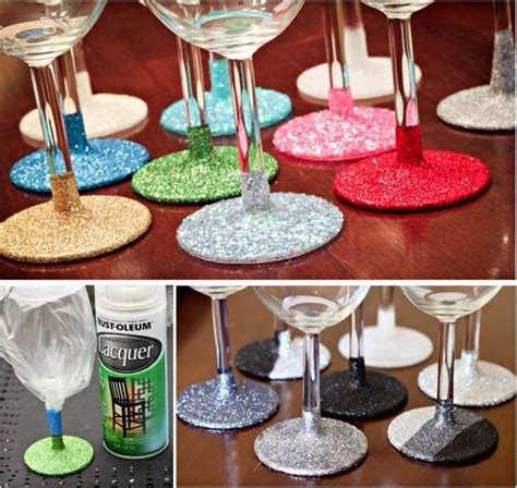 How To Make Glitter Wine Glasses Diy Diy Crafts Do It Yourself Diy