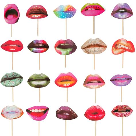 Cevent 20pcsset Sex Lips Photo Booth Props For Bachelorette Happy