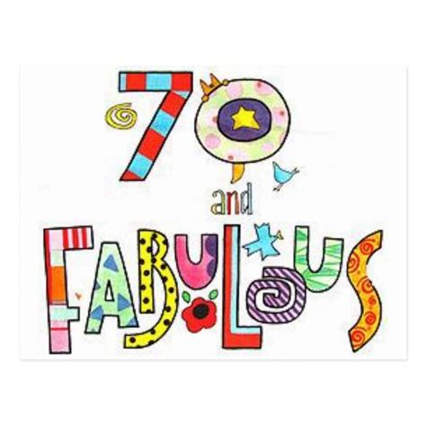 70 And Fabulous Happy 70th Birthday Postcard In 2021