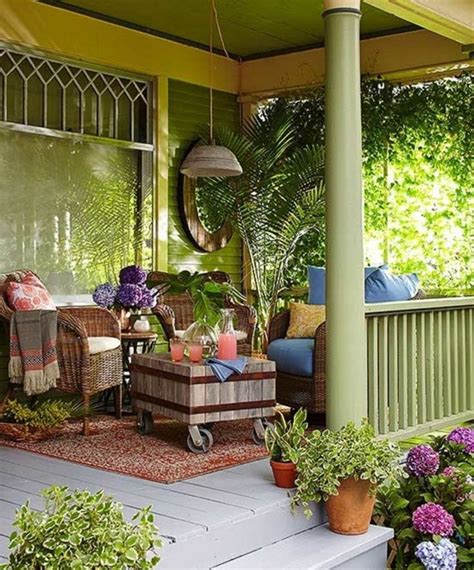 34 Beautiful Front Porch Decor Ideas With Bohemian Style Front Porch