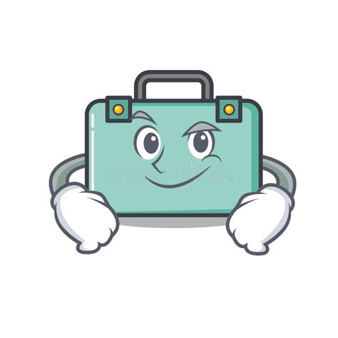 suitcase smirking in the cartoon with mascot stock vector illustration of pocket emoticon