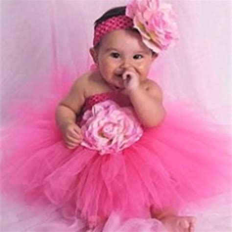 Girl Baby Party Tutu Dress Flower Double Layers Fluffy Purple White
