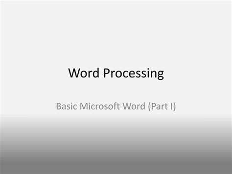 Ppt Word Processing Powerpoint Presentation Free Download Id2461416