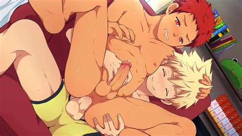 Boys Anal Bacchikoi Blonde Hair Blush Boxers Briefs Erection Eyes Closed Hand On Another S