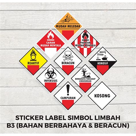 Jual Sticker Label Tanda Simbol Limbah B3 Stiker Bahan Berbahaya Dan