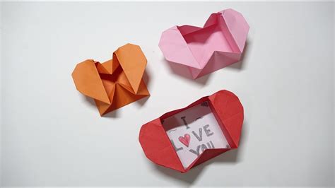 Tutorials Origami Heart Box And Envelope I Love You Youtube