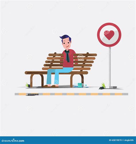 Guy Are Waiting For Love Stock Illustration Illustration Of Mete