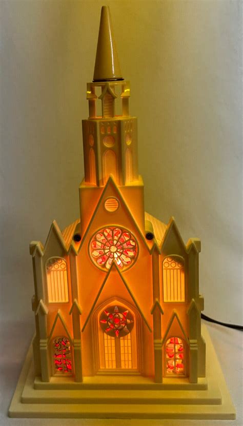 Vintage 13 Raylite Electric Corp Lighted Musical Church Cathedral