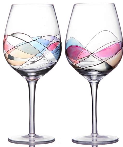 Sonoma Artisan Collection Unique Wine Glasses Set Of 2 Handmade And Beautifully Packaged