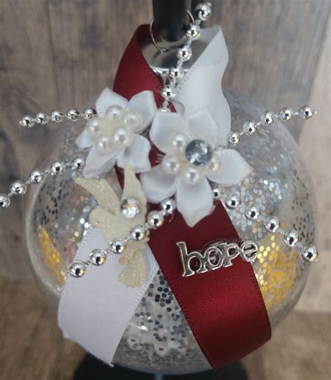 Throat Cancer Awareness Christmas Ornament Burgundy And White Etsy