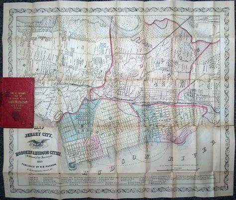 1855 Map Of Jersey City Hoboken And Hudson Cities High Ridge Books Inc