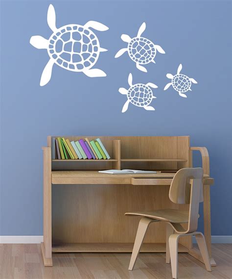 Decordesigns White Sea Turtles Wall Decal Set Turtle Wall Decals