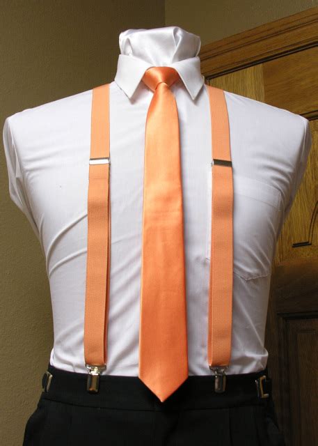 Orange Suspender Mens 1 Inch X Back Clip Suspender With Orange Skinny