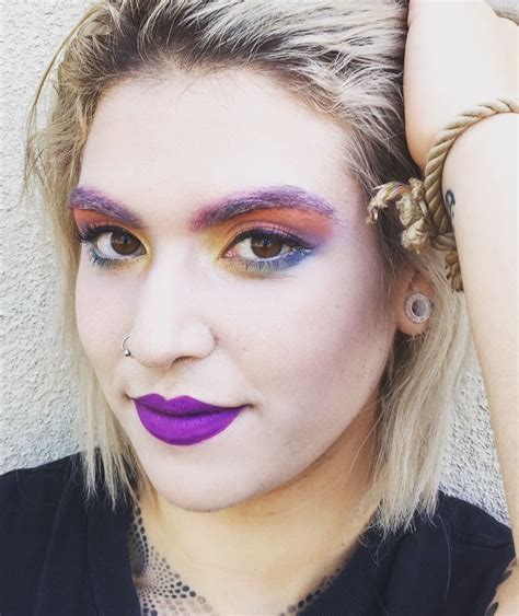 I Love That The Lips Are Included In This Bisexual Pride Makeup Look Bisexual Pride Makeup