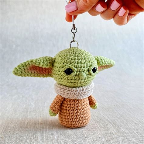 Baby Yoda Crochet Pattern Amigurumi Keychain Pdf Cute Crochet Etsy