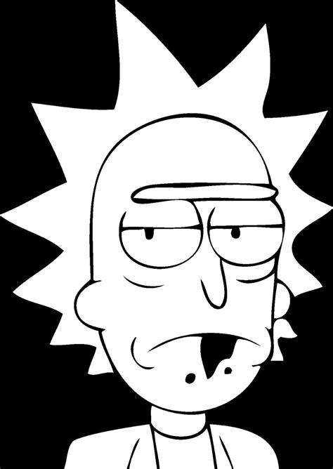 Rick And Morty Rick Sanchez Face Black On White Rick And Morty My Xxx