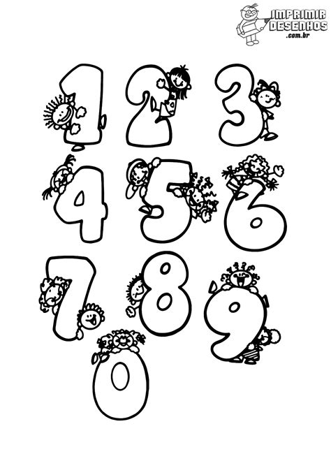 Números Com Crianças Para Colorir Imprimir Desenhos