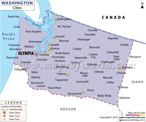 Washington State Map With Cities Cyndiimenna