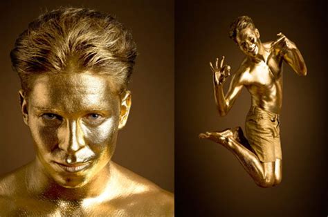 Joey Essex Paints His Body Gold For Pizzaexpress Golden Dough Ball Competition Daily Star