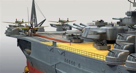 3D Ijn Yamato Japanese Battleship Model TurboSquid 1211350