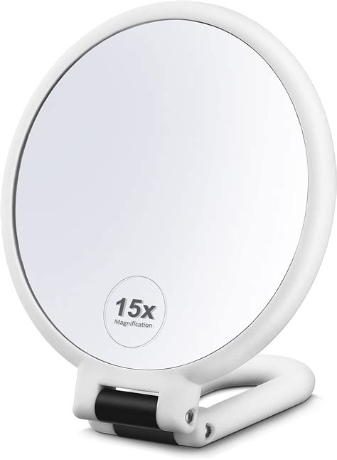 Makeup Mirror 15x Magnifying Handheld Mirror Folding Double Sided Pedestal Mirror