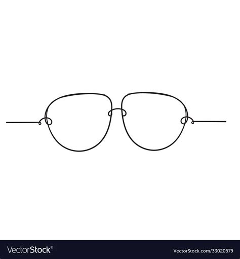 hand drawn doodle glasses icon with line art vector image