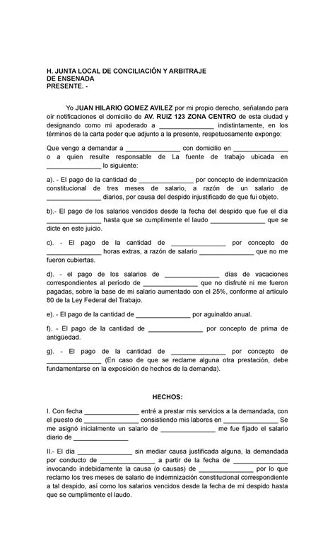 Formato De Carta De Despido Laboral Costa Rica Perodua R