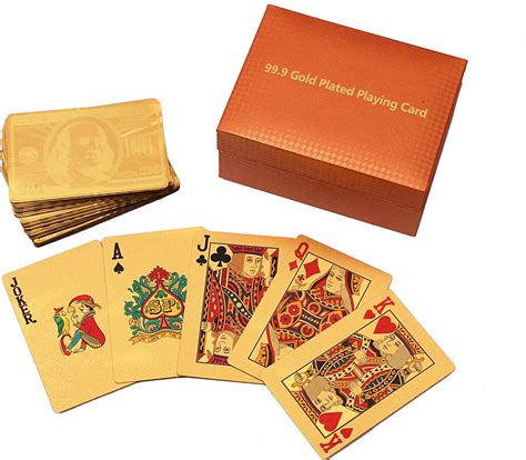 Novelty Playing Card Deck With 999 Pure Gold Foil Unique Christmas