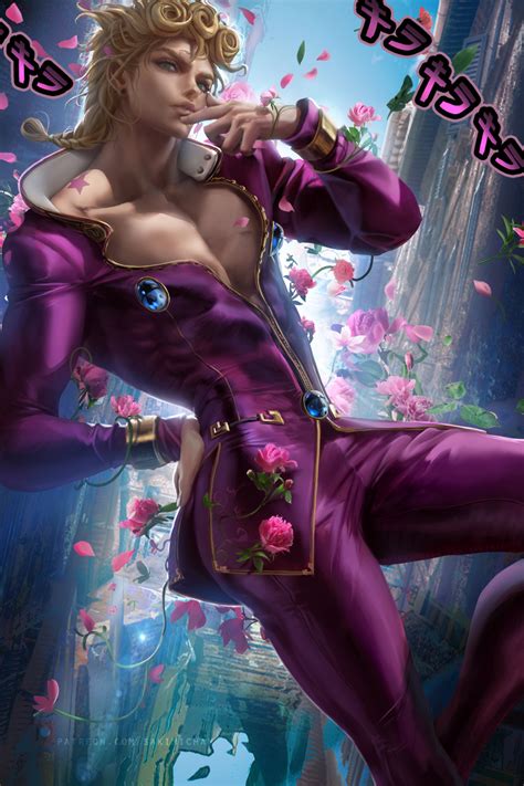 Rule 34 Aged Up Blonde Hair Flower Giorno Giovanna Gold Experience