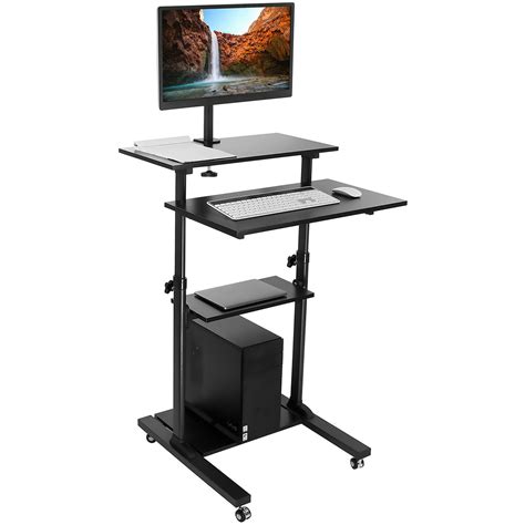 Mount It Rolling Computer Workstation With Monitor Mi 7942blk