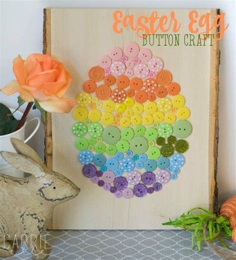 Easy Easter Craft Button Easter Egg Button Crafts Easy Easter