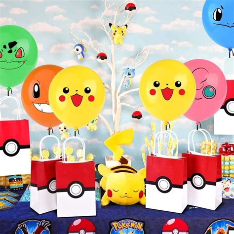 Pcs Inspired Poke Theme Birthday Party Balloons Pikachu Charmander Bulbasuar And More
