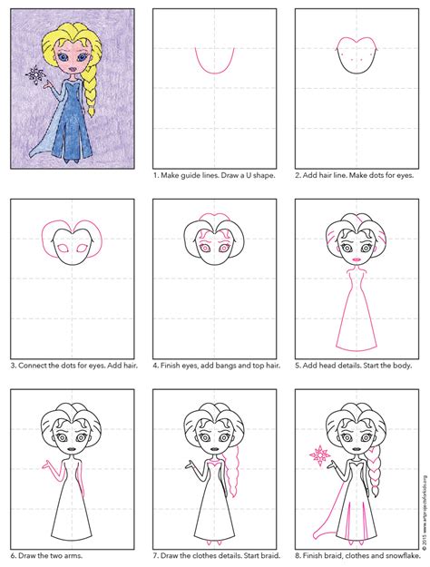 Each title contains 50 different images in all manner of shapes, sizes and poses. Draw Elsa - Art Projects for Kids