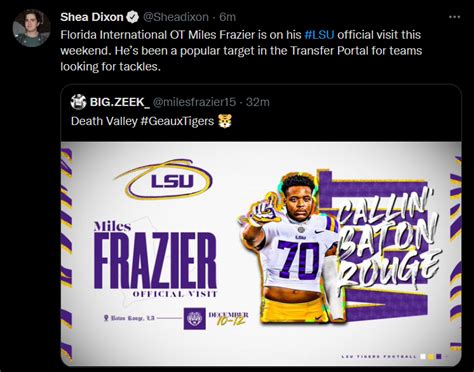 Fiu Offensive Tackle Transfer Miles Frazier On Campus Lsu Recruiting