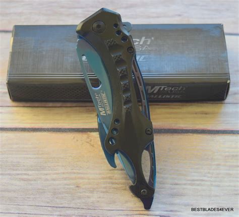Mtech Tactical Spring Assisted Knife With Pocket Clip Mt A705bl