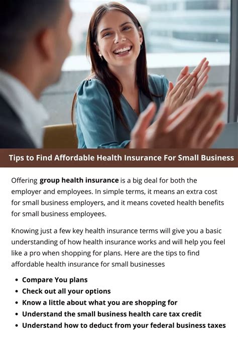 Ppt Tips To Find Affordable Health Insurance For Small Business