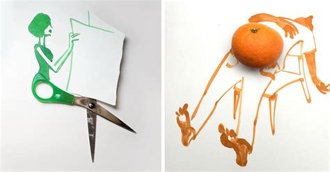 20 Creative Drawings Completed Using Everyday Objects By Christoph