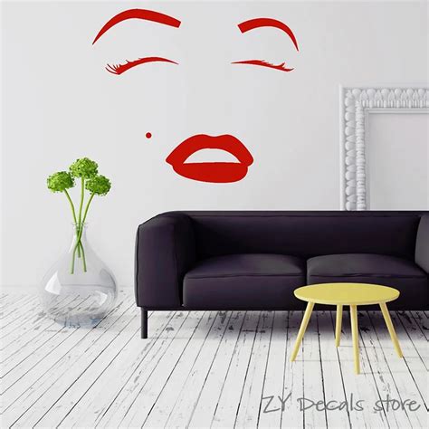 Face Makeup Wall Decals Lip Cosmetics Beauty Salon Wall Stickers Girls Bedroom Wall Decor