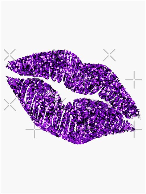 Glitter Lips Purple Sticker By Myheadisaprison Redbubble