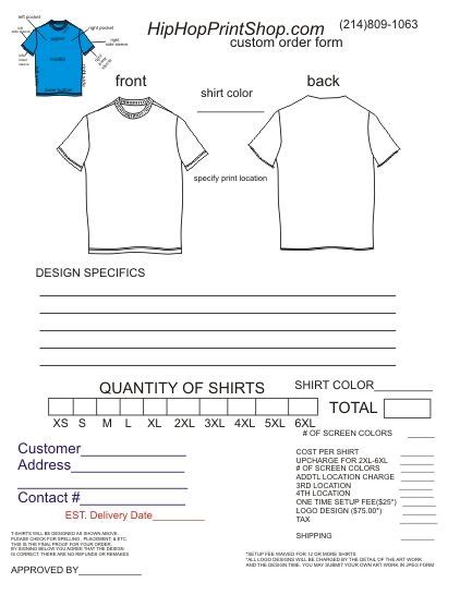 T Shirt Order Form Template Order Form Template Shirt Order Order Form