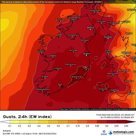 Storm Ellen Weather Forecast Red Wind Alert For Cork As Met Eireann