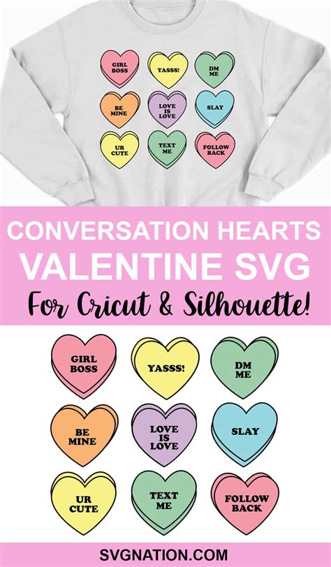 Conversation Hearts Free Svg Files