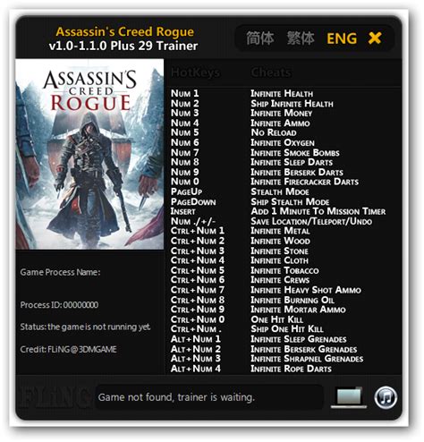 Assassins Creed Rogue Trainer 29 1 0 1 1 0 FLiNG GamesRead Com